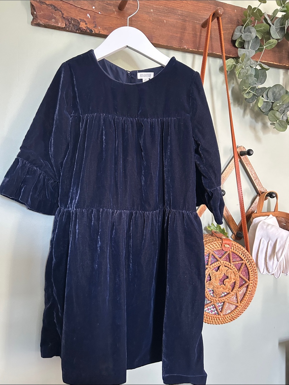 Gymboree Navy Velvet Tiered Dress